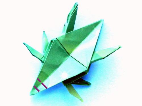 Fold an Origami jumping Grasshopper