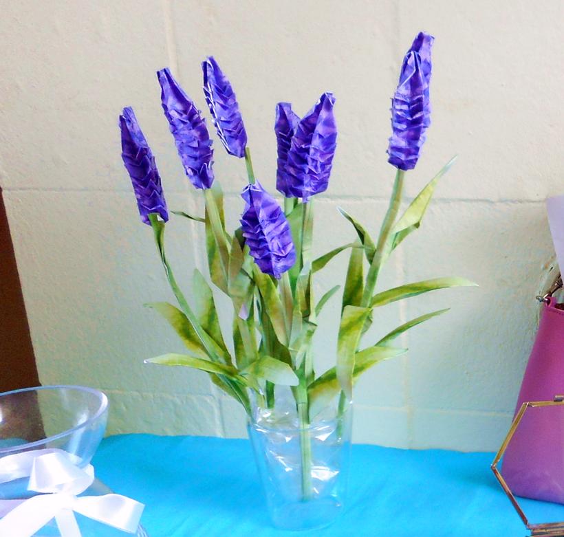 Origami Lavender flowers