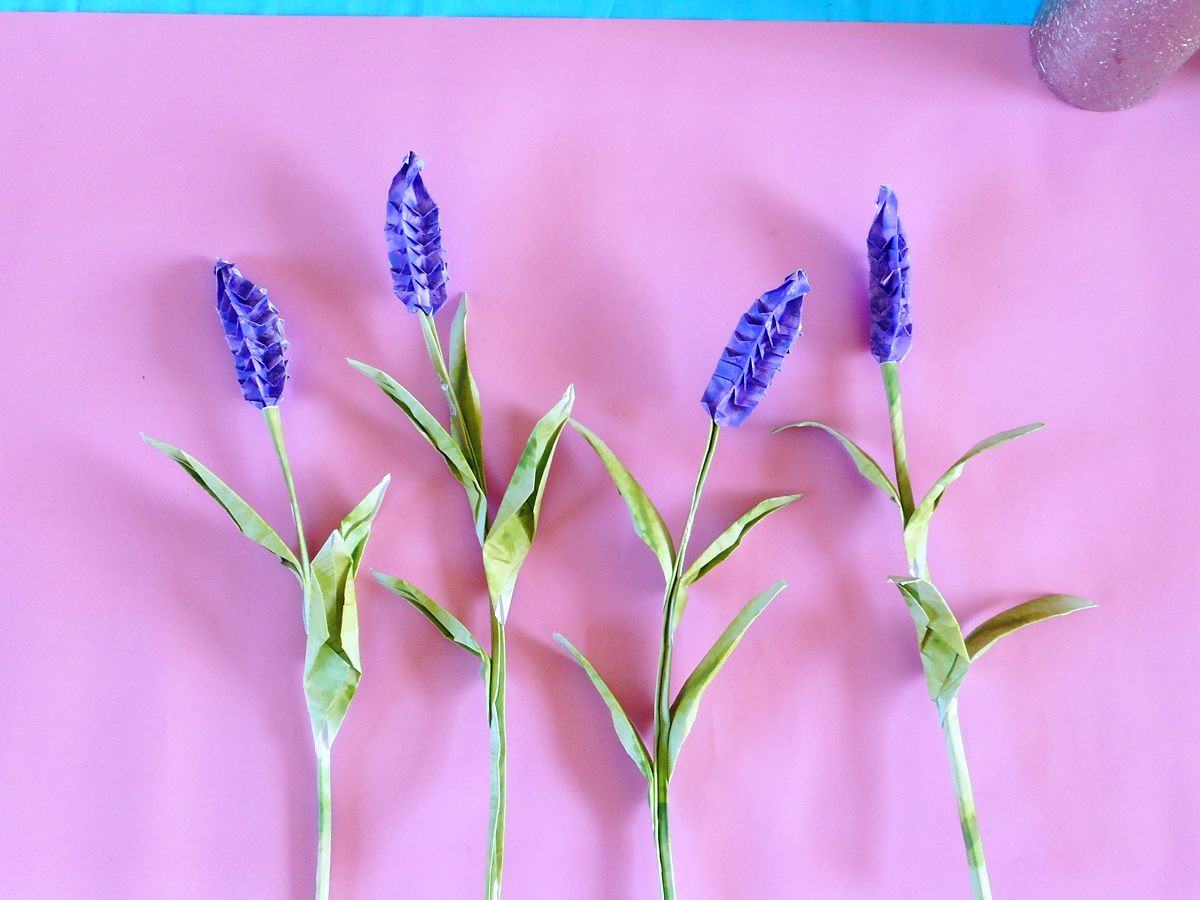 Origami Lavender flowers