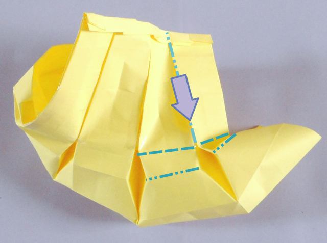 Origami vaas vouwen