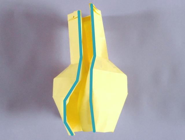 Origami vaas vouwen