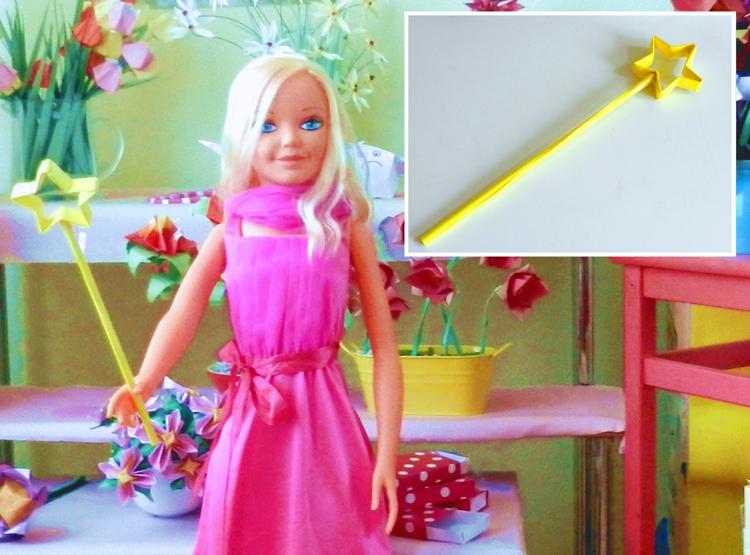 Fairy Fashion Doll with an Origami Magic Wand