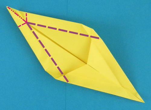 een origami snoepdoosje vouwen van papier