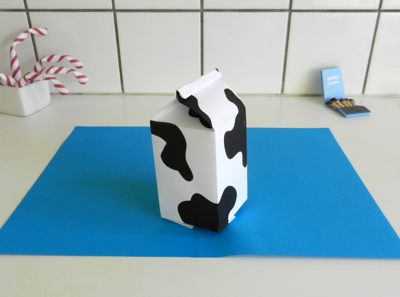 zelfgemaakt melkpak van een a4 papiertje