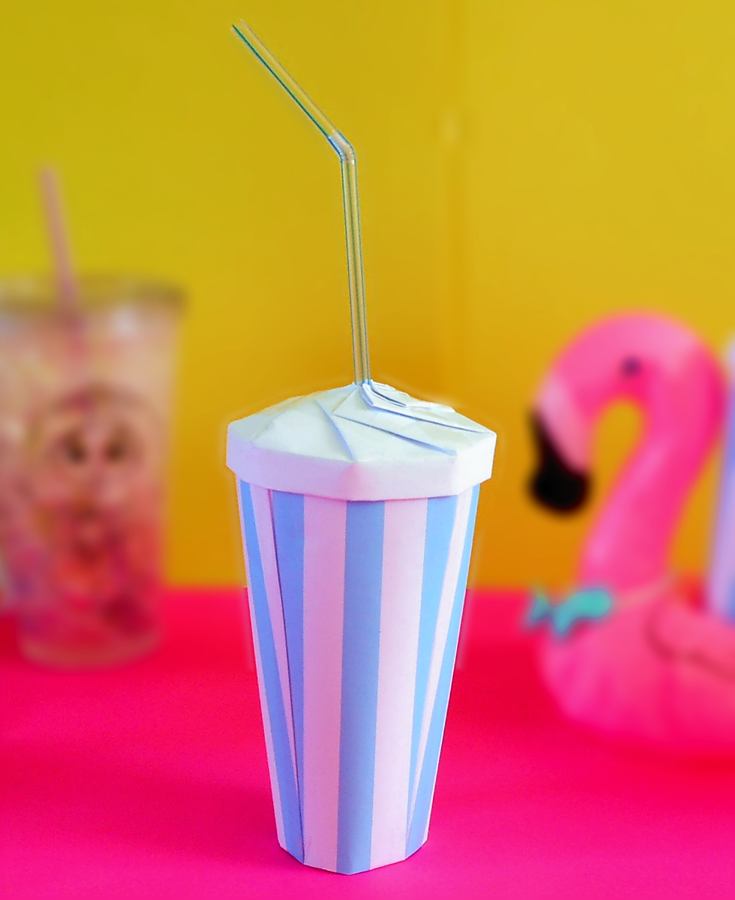 Origami milkshake cup