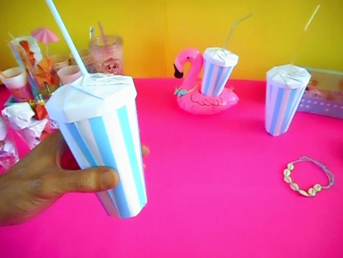 Origami milkshake cups