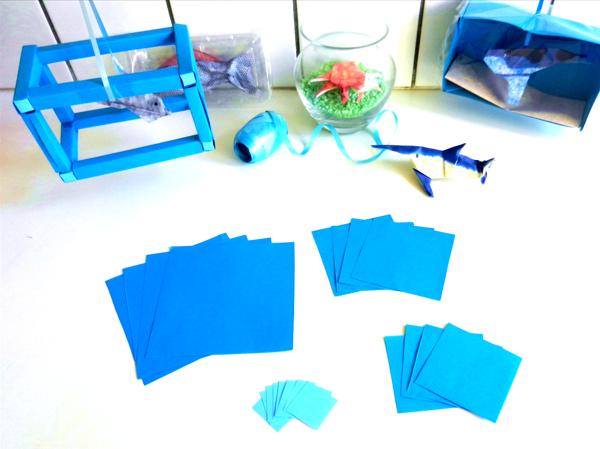 Make a paper Origami mini aquarium