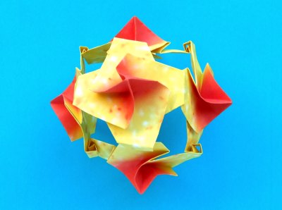 assembling a modular origami ball