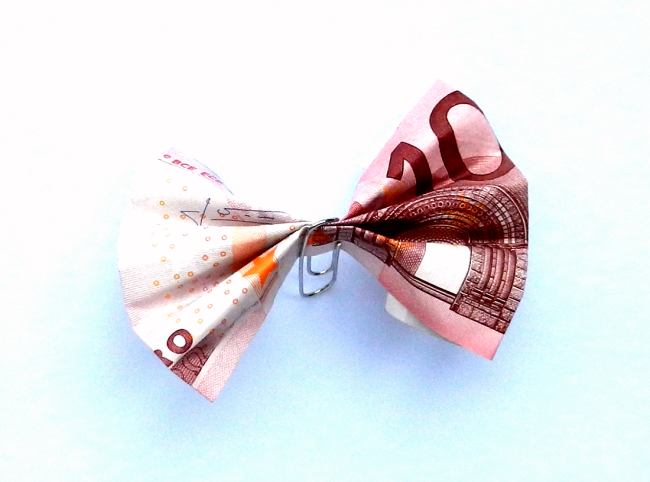 Strikje van echt geld Strikje van echt geld