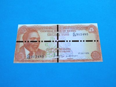 banknote from Kenya for folding a giraffe