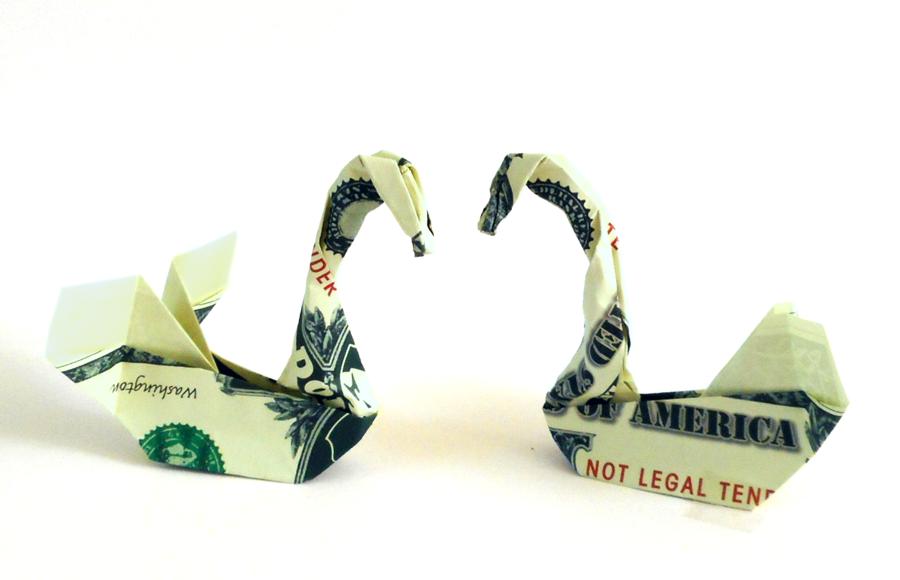 Money Origami Swans