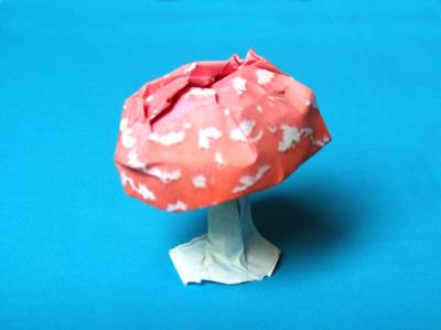 diagrams for an origami mushroon: fly amanita