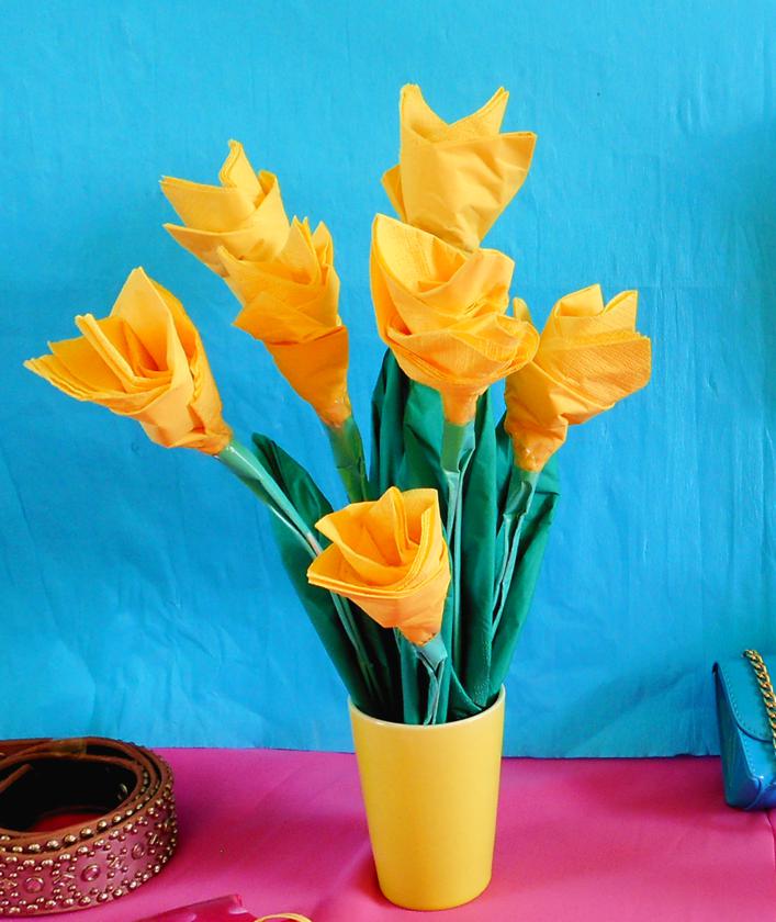 Bloemen van servetten Bloemen van servetten