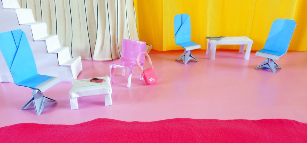 Poppenhuis kantoor van papier Poppenhuis kantoor van papier