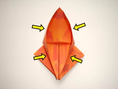 diagrammen voor een oranje origami bloemetje