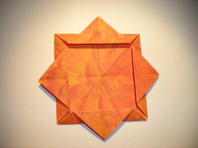 diagrammen voor een oranje origami bloem