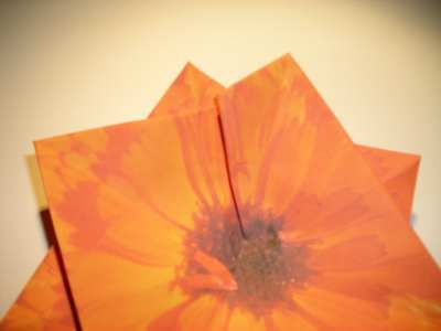 diagrammen voor een oranje origami bloem