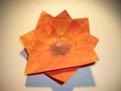 diagrammen voor een oranje origami bloem