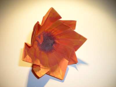 orange origami flower