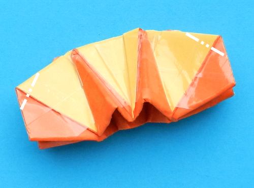 Fold paper Origami orange slices