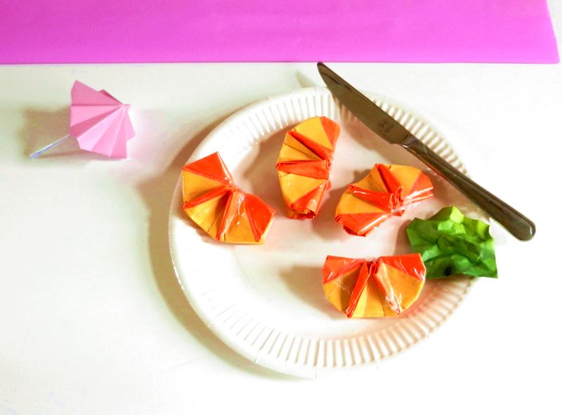 Origami orange slices