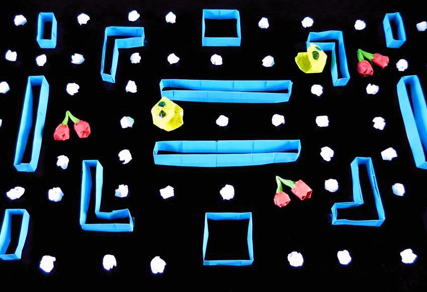 3D paper Pacman game