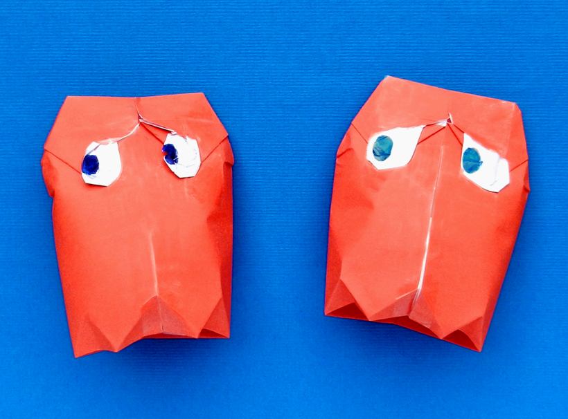 Origami Pacman Ghosts