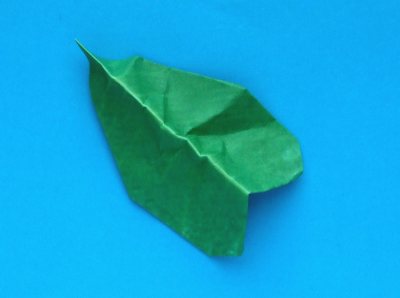 leaf of an origami pansy