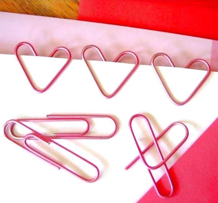 Heart shaped paper clips