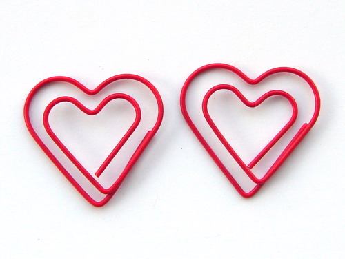 Heart shaped paper clips