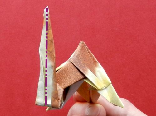 Origami Parasaurolophus diagrams