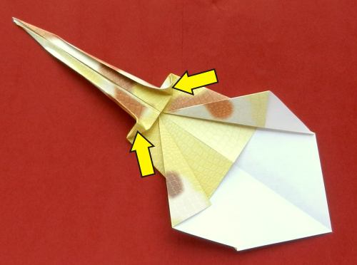 een origami dinosaurus vouwen, Parasaurolophus een origami dinosaurus vouwen, Parasaurolophus