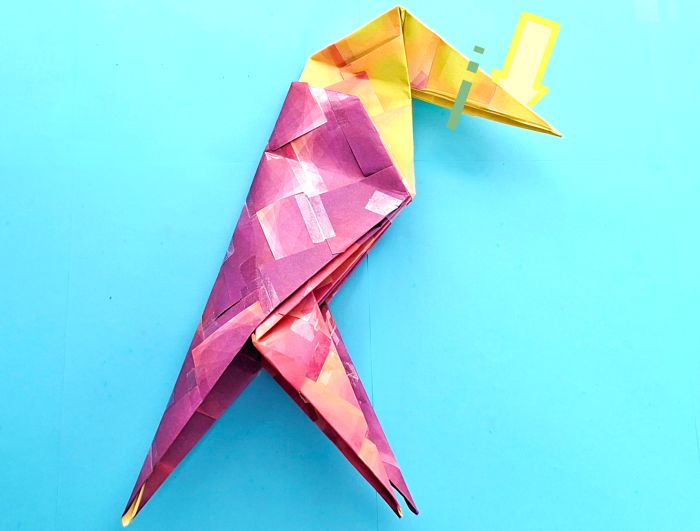 Origami Papegaai vouwen