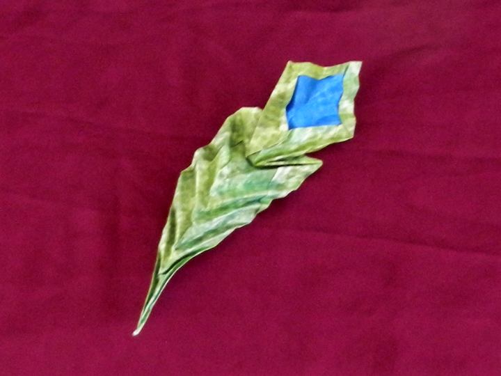 Origami Peacock feather