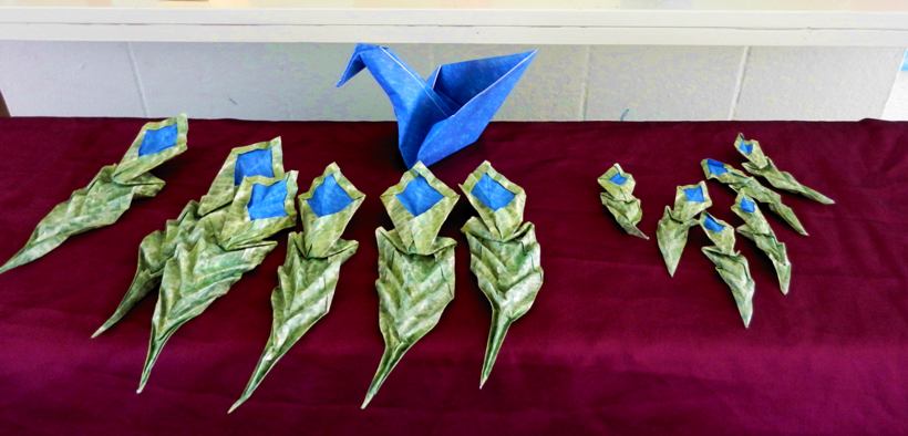 Origami pauwenveren