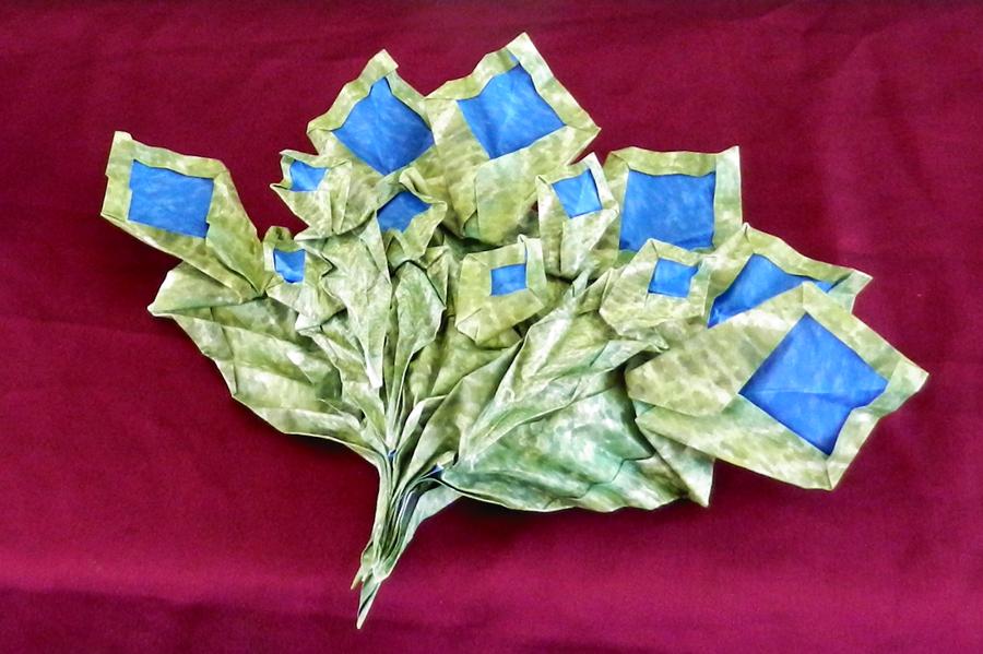 Origami Peacock feathers