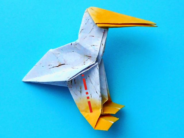 Origami Pelikaan vouwen
