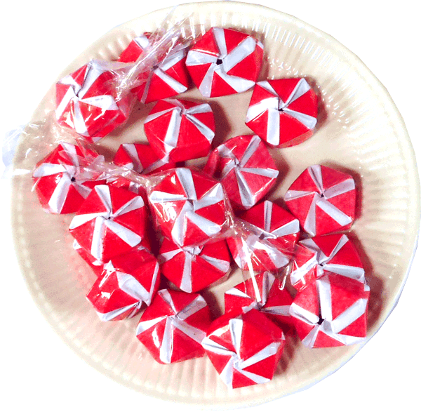 Origami nep pepermunt snoepjes