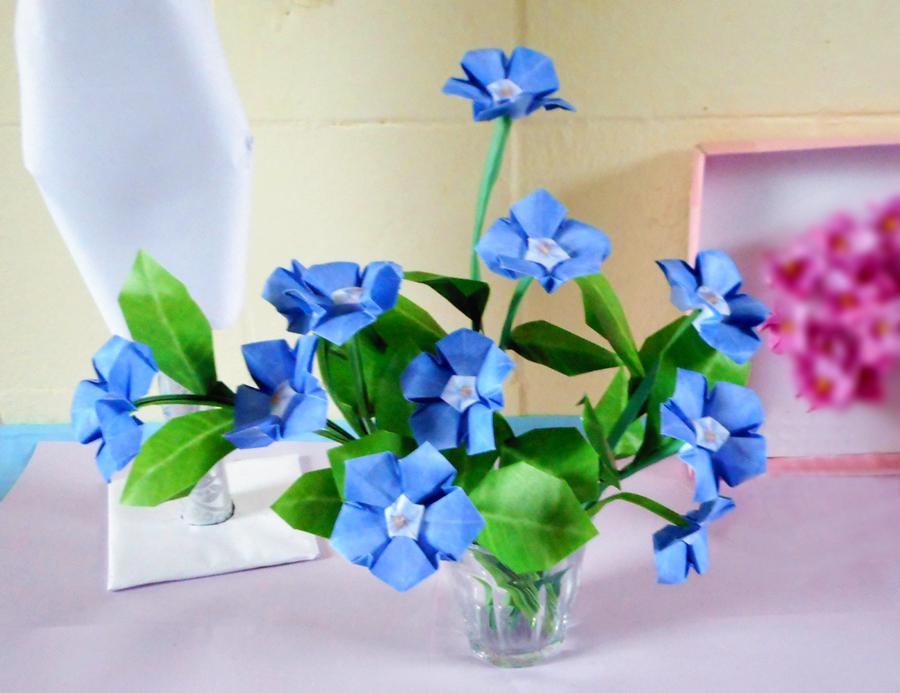 Origami Periwinkle Flowers