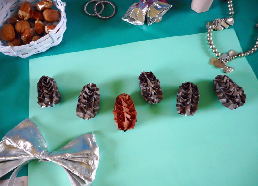 Origami Pine Cones