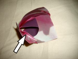 pink origami flower diagrams