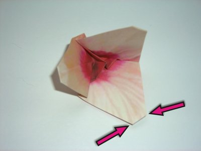 roze origami bloem vouwen