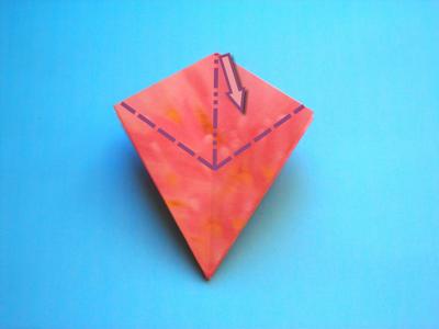 diagrammen voor een roze origami bloem