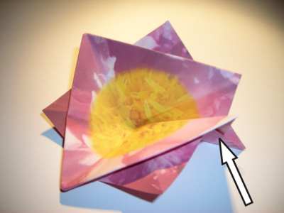 diagrammen voor een roze origami bloem