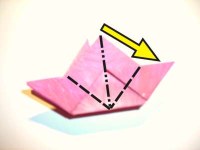 origami diagrammen van een roze bloemetje