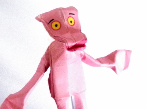 Pink Panther van roze papier