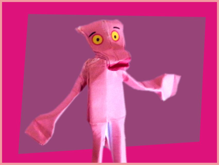 Pink Panther van papier