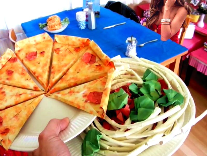 Origami Pizza en Spaghetti Origami Pizza en Spaghetti