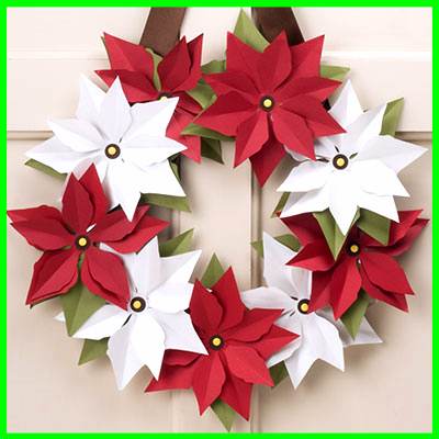 Paper Poinsettia Wreath