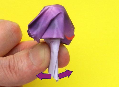 Make a paper Origami poisonous mushroom